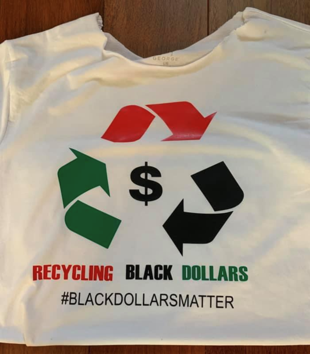 RECYLE BLACK DOLLARS-T SHIRT